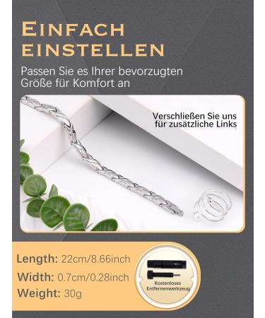 Jeracol Magnetic Hardship Women s Bracelet | Stainless Steel Pain Relief & Arthritis Support | Adjustable Therapeutic Ring in Gift Box - Energetix Silver - Buy Online on GoSupps.com