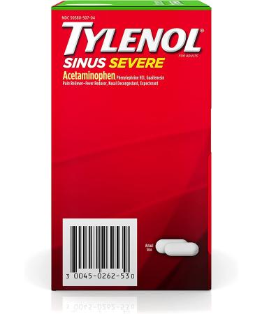 Tylenol Sinus Severe Daytime Caplets - 50 Travel Packs, 100 ct - Pain & Congestion Relief - Buy Online on GoSupps.com