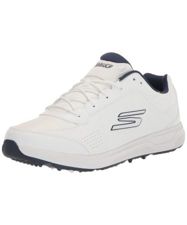 Skechers Men's Go Golf Prime Relaxed Fit Spikeless Golf Shoe Sneaker 46 EU White Navy Blue
