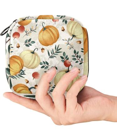 Autumn Pumpkin Menstrual Cup & Sanitary Napkin Storage Bag - Large Capacity Travel Organizer in Color 4 - Buy Online on GoSupps.com