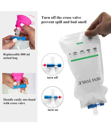 Portable Female Urinal Device | Stand to Pee | Emergency Funnel Urine Bags | Travel Pee Bag for Women, Men & Kids | Pink - Buy Online on GoSupps.com