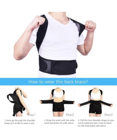 Posture Corrector for Men Kids Double-Layer Breathable-Adjustable Waist Support Lumbar Belt Back Straightener for Upper Back Pain Relief (Bl - Buy Online on GoSupps.com