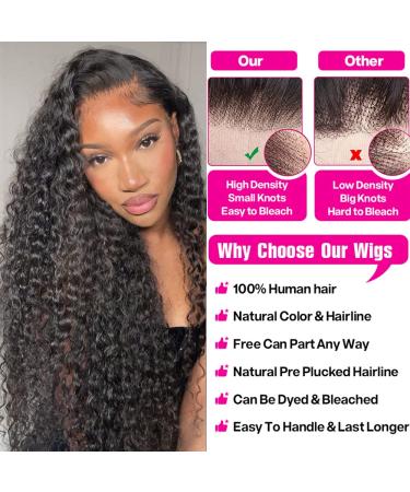 34 Inch Deep Wave HD Lace Front Wig | 180% Density Glueless Human Hair Wig | Wet and Wavy Curly Wig for Women - Buy Online on GoSupps.com