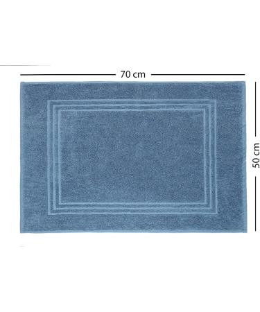 Buy Maurahome 2-Pack Blue Terry Bath Mats - 100% Cotton Slip-Resistant Quick-Drying Bathroom Rugs (50x70cm) - International Shipping Available - Buy Online on GoSupps.com