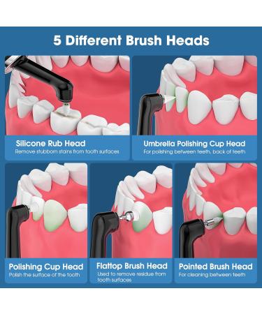Hangsun Rechargeable Tooth Polisher - Dental Teeth Whitening Kit 5 Brush Heads 5 Speed Modes IPX6 Waterproof - Buy Online on GoSupps.com