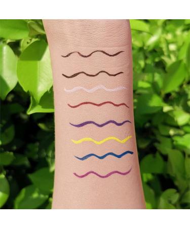 Cute Cartoon Eyeliner Liquid Pen 8 Colors Matte Long lasting Waterproof Sweat Proof Liquid Colorful Eye Liner 1ml (Blue) - Buy Online on GoSupps.com
