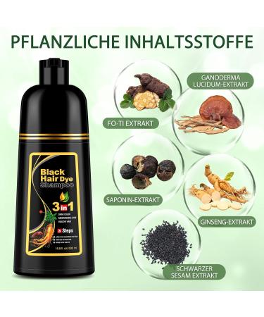 YOURTONE Hair Color Black Hair Color Shampoo for Men and Women Black Hair Dye Shampoo 3in1 Hair Color Shampoo for Gray Hair 500 ml - Buy Online on GoSupps.com