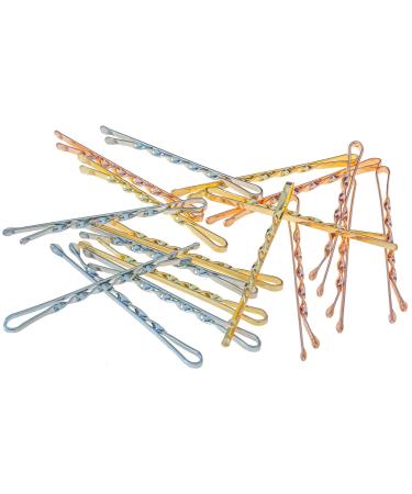 Ultra Hold Hair Clips (24 pcs) - Gold Rose Gold & Silver - 5cm with Pink Storage Box | International Shipping - Buy Online on GoSupps.com