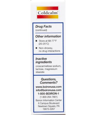 Boiron Coldcalm Quick Dissolving Tablets - 60 ct Cold Relief - Buy Online on GoSupps.com