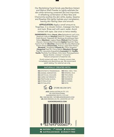 Sukin Revitalising Facial Scrub 4.23 fl oz - Exfoliating & Nourishing Skincare - Buy Online on GoSupps.com