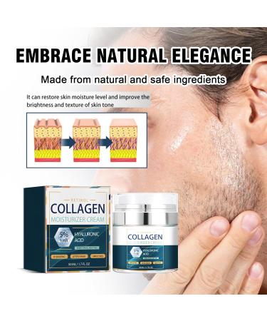 Collagen Face Cream for Men | Anti-Aging Moisturizer & Wrinkle Firming | Hydrating After Shave Lotion | 1.7 oz Day & Night Facial Skin Care - Buy Online on GoSupps.com