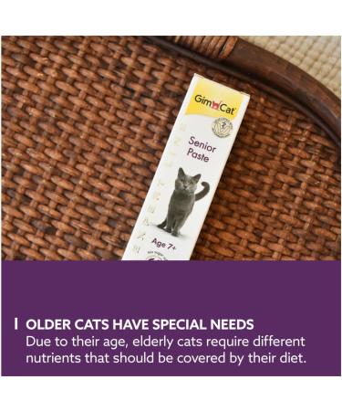GimCat EXPERT LINE Senior Paste - This functional cat snack supports healthy ageing for cats aged 7 years and older - 1 tube (1 x 50 g) - Buy Online on GoSupps.com