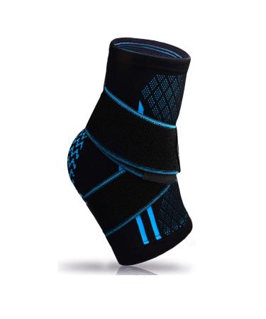 U-pick Relief Ankle Brace for Plantar Fasciitis, Compression Sleeve for Heel Spur Achilles Tendonitis Sprained Ankle, Protection Sports Ankle Brace for Basketball, Volleyball, Running - Single Black-Single