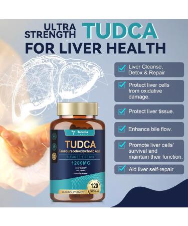 Totaria TUDCA Bile Salts 1200mg (Tauroursodeoxycholic Acid) 120 Capsules Ultra Strength Pure TUDCA Liver Supplements Liver and Gallbladder Cleanse & Repair Vegan 120 Count (Pack of 1) - Buy Online on GoSupps.com