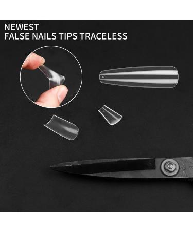 240 Pcs Clear Full Cover Trapezoidal Coffin Nail Tips - False Ballerina French Acrylic Extension for Salon and Home DIY Nail Art - Buy Online on GoSupps.com