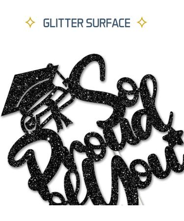 Tenhaisi Black Glitter So Proud of You Cake Topper 2024 Graduation Party Decoration Congrats 2024 Grad Sign Cake Decor High School/College Graduation Party Supplies - Buy Online on GoSupps.com