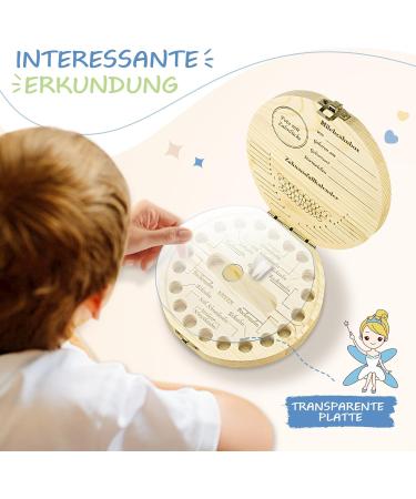 Qetlavee Wooden Tooth Box for Baby Teeth | Personalized Milk Tooth Jar & Souvenir | Perfect Storage Solution with Tweezers - Buy Online on GoSupps.com