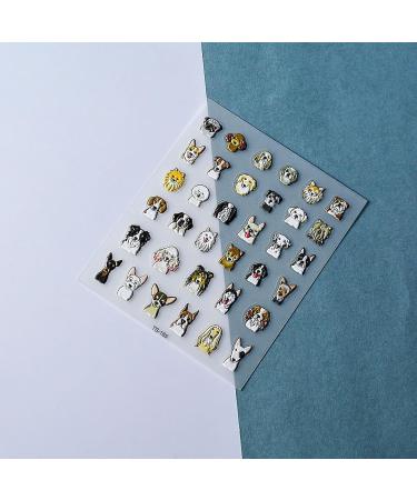 Cut Dog Nail Stickers - Retro Relief Cartoon Animal Nail Art Decals for Women & Girls | 3D Teddy & Husky Designs - Buy Online on GoSupps.com