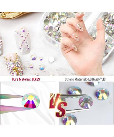 1500 Multicolored Nail Stones - Rhinestones for Gel Nails with 20ml Glue Picker & Tweezers | 6 Sizes Nail Glitter Stones - Buy Online on GoSupps.com