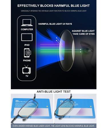 Vevesmundo Blue Light Filter Folding Glasses for Men & Women - Collapsible Mini Reading Glasses with Case - 2.25x Magnification - Buy Online on GoSupps.com