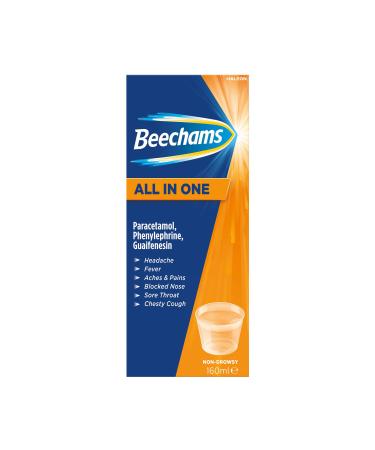 Beechams Cold & Flu Liquid Cough Pain & Congestion Relief Medicine All in One Liquid 160ml 160 ml (Pack of 1)
