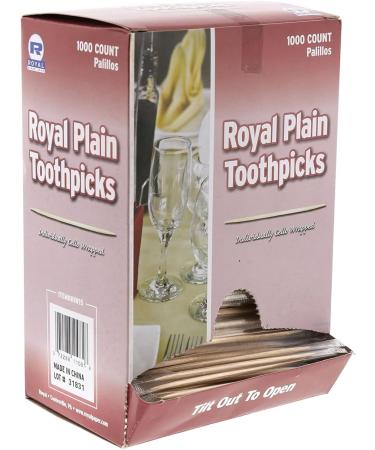 Royal Plain Individual Cello Wrapped Toothpicks - Pack of 1000 - 2.5 - Buy Online on GoSupps.com