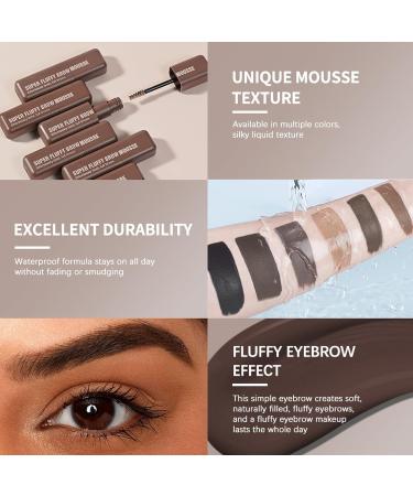  SONGVISON Volumizing mousse-like eyebrow gel lightweight and airy eyebrow pomade long-lasting tinted eyebrow tint eyebrow mascara gel stiffness-resistant (06# Black) - Buy Online on GoSupps.com