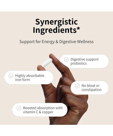 Nourished Natural Health ProbIron - Women's Probiotic + Iron Supplement Boosted with Vitamin C and Copper - Vegan Formula for Energy and Digestive Wellness - 120 Capsules 30 Count (Pack of 4) - Buy Online on GoSupps.com