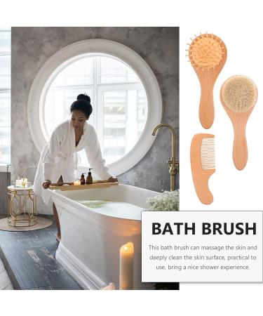 Beavorty Baby Hair Brush and Comb Set with Soft Goat Bristles - 3pcs Body Scrub & Wooden Scrubber for Newborns and Toddlers | Ideal Baby Registry Gift - Buy Online on GoSupps.com