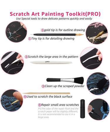 Magic Scratch Art Paper Mini Envelope Postcard Set - Rainbow Night View Scratchboard for Adults and Kids - 12 Sheets Scratch Cards & 7 Tools - Art & Crafts Kit with Drawing Pen and Clean Brush (Colorful Fireworks) - Buy Online on GoSupps.com