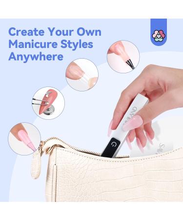 SAVILAND 12W LED UV Nail Lamp Kit - Portable Mini Nail Dryer with Magnetic Stand LCD Screen & 2-Timer Modes for DIY Manicure - USB Rechargeable & Wireless for Gel Nails - Buy Online on GoSupps.com