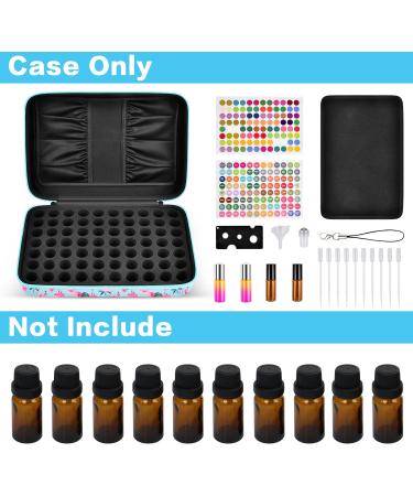 Paiyule Essential Oils Storage Case - Hard Shell Organizer for 70 Bottles - Fits Artnaturals, Young Living, Radha, Doterra - Flamingo Design - 5ml, 10ml, 15ml Bottles - Buy Online on GoSupps.com