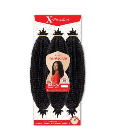 Outre Crochet Braids X-Pression Twisted Up 3X Springy Afro Twist 16 (5-Pack 1B) 5-Pack 1B