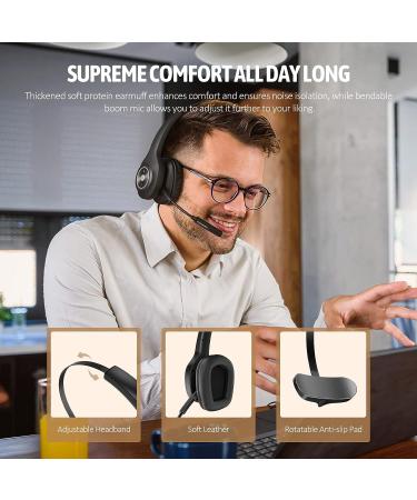 PrancyBt Trucker Bluetooth Headset - Wireless Headset with Microphone, Noise Cancelling, Mute Button - 55H Talk Time - for PC, Cell Phones, Computer - Ideal for Truck Drivers - Buy Online on GoSupps.com