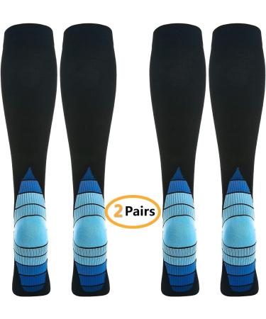 Weekend Peninsula Compression Stockings Knee Socks for Men & Women - Sports Travel Pregnancy - L-XL Blue - Buy Online on GoSupps.com