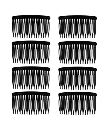Provone 8pcs Vintage Hair Combs Plastic Side Hair Combs With 16 Teeth For Fine Hair Accessory For Women Girls (Black)