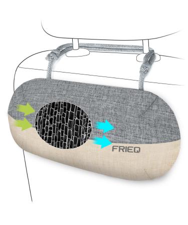 FRiEQ Car Air Freshener, 100% Activated Bamboo Charcoal Air Purifying Bag | Lasts 365+ Days | Fragrance-Free Deodorizer - Absorb Smoke Smell and Bad Odors Grey and Beige - Buy Online on GoSupps.com