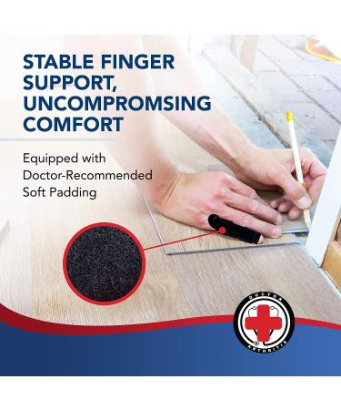 Dr. Arthritis Trigger Finger Splint - Doctor Developed Finger Brace for Index, Middle, Ring & Pinky Finger - Padded Splint for Straightening - Black, S/M - Buy Online on GoSupps.com