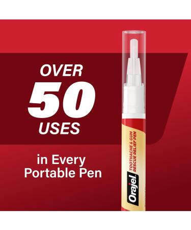 Orajel Rescue Relief Pen with Menthol Cooling Gel for Instant Pain Relief of Tooth & Gum, Mouth Sores, Braces and Denture Irritation, Touch-Free Silicone Applicator, 0.07 oz (2-Pack) 0.07 Ounce (Pack of 2) - Buy Online on GoSupps.com