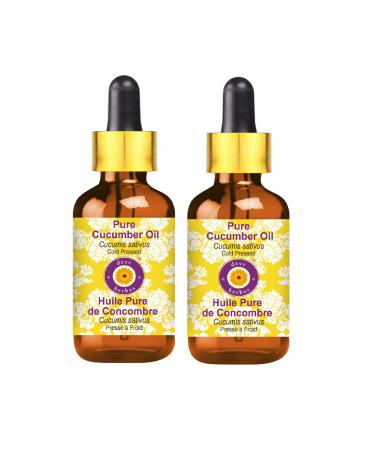 d ve herbes Pure Cucumber Oil (Cucumis sativus) with Glass Dropper Cold Pressed (Pack of Two) 100ml X 2 (6.76 oz)