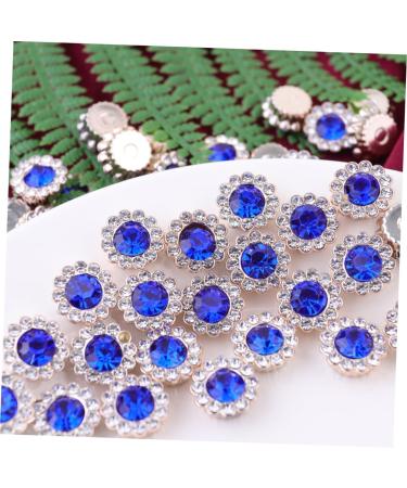 LALAFINA 50pcs Exquisite Tie Metal Hairband Sew Rhinestones Dress Abs Craft Blue Hairpin Ornament DIY Blue 1*0.5cm - Buy Online on GoSupps.com