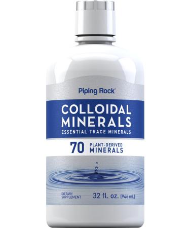 Piping Rock Colloidal Minerals Liquid | 32 fl oz | with 70 Plant-Derived | Essential Trace Supplement | Unflavored | Vegetarian Non-GMO Gluten Free Unflavored 32 Fl Oz (Pack of 1)