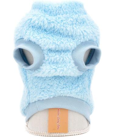 Smalllee Lucky Store Pets Sherpa Fleece Sweater Vest Turtleneck for Small Dogs & Cats - Warm Autumn Winter Clothing in Blue - Perfect for Yorkies & Chihuahuas - Buy Online on GoSupps.com