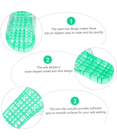 MAGICLULU 2 Pairs Slippers Quick Drying Shower Slippers Green Home Indoor Slippers Non Dorm Shoes Gym Foot Spa Soak Tub Shower Footware Massaging Travel Pvc Household Plastic Barrel 28x10.3cm 11x5pcs Greenx5pcs - Buy Online on GoSupps.com