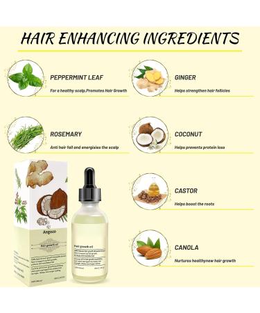 Veganic Hair Oil 100% Natural Hair Growth Oil With Caffeine Biotin Coconut Oil Argan Oil Rosemary Oil and Castor Oil for Hair Growth Thickening Hair Mask & Hair Loss Treatment 60ml orange - Buy Online on GoSupps.com