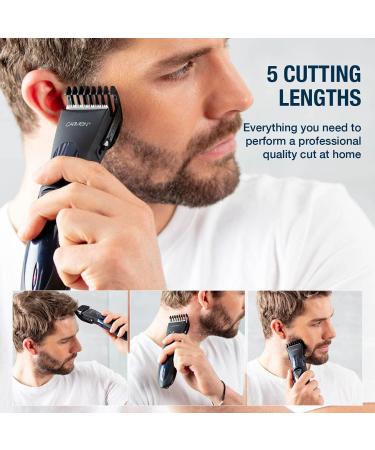 Carmen C81076 Signature Cordless Hair Trimmer with Adjustable Cutting Blade and 5 Cutting Lengths Silver Hair Clippers - Buy Online on GoSupps.com