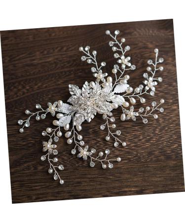 Ipetboom Silver Hair Clip Pearl Hair Accessories Diamond Headpiece Bridal Hair Clip Pearl Hair Pin Crystal Headpiece Pearl Tiara Rhinestone Barrettes Manual Flower Head Bride - Buy Online on GoSupps.com