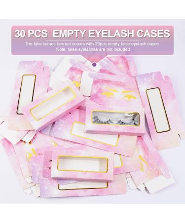 MAGEFY 30 Pieces Pink Glitter Eyelash Packaging Boxes - Empty Lash Cases for Eyelash Storage - Buy Online on GoSupps.com