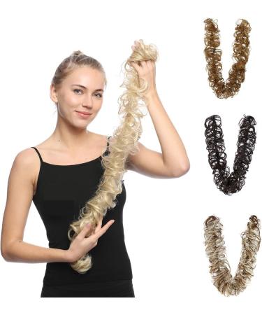 IMEITE Fake Hair Bun Messy Bun Ponytail Hair Extensions 80cm Long with Elastic Rubber Band Synthetic Fluffy Wrap Wig Women Hair Bun Hair Accessories (Color : 12H24) - Buy Online on GoSupps.com