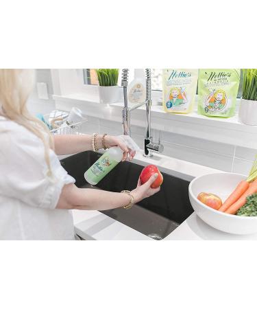 Nellie's Fruit & Veggie Wash 16 fl oz - Natural Cleaner for Fresh Produce - Buy Online on GoSupps.com